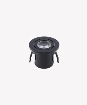 Mini spot LED embutido direcionável redondo preto